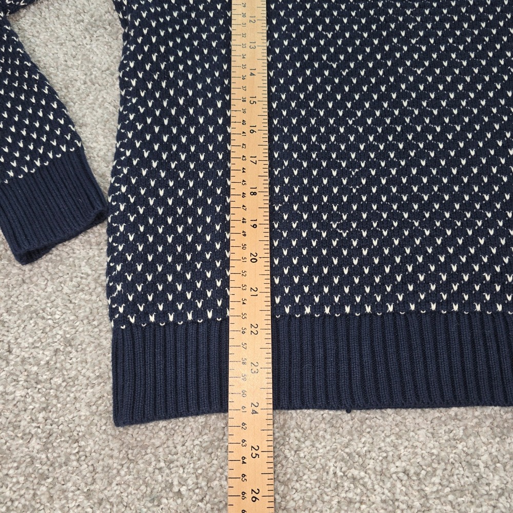 LL Bean Womens Navy Blue Birdseye Cotton Knit Shoulder Button Sweater M 294094 - Picture 3 of 6